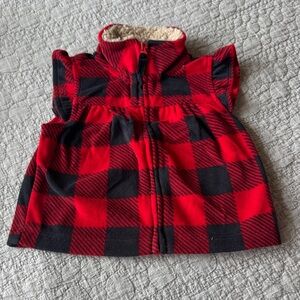 Carter's Red and Black Plaid Vest